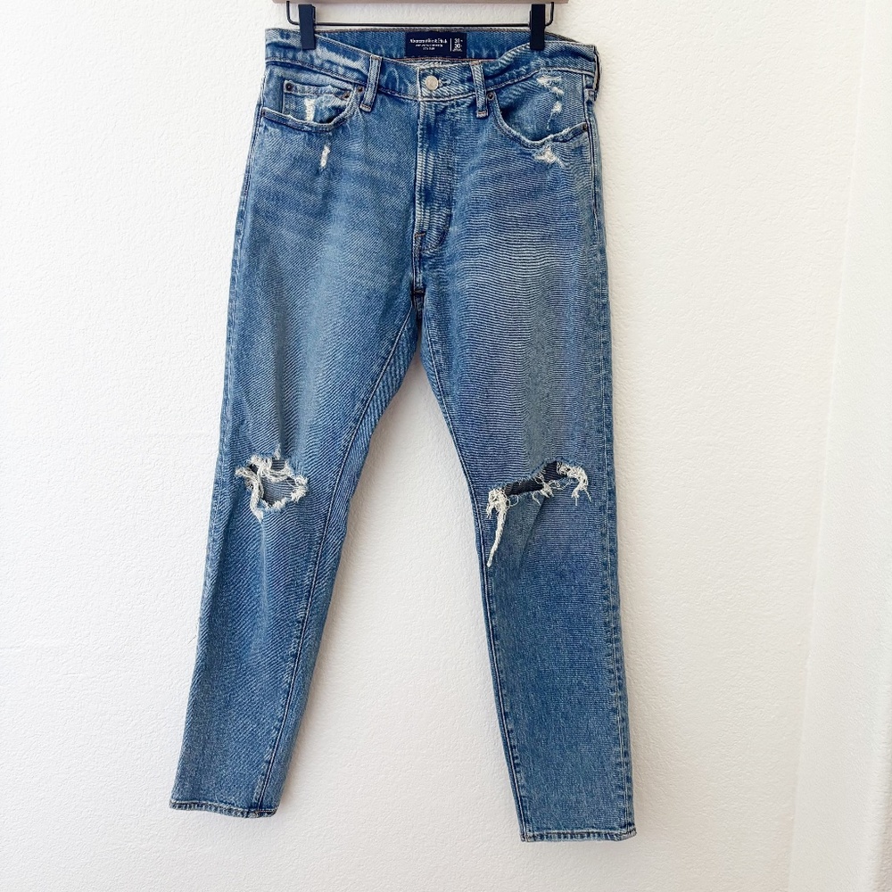 Abercrombie and Fitch vintage stretch 90's slim distressed jeans size 31 - Picture 1 of 10